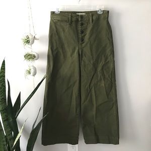 Madewell Olive Green Wide Leg Crop Size 26